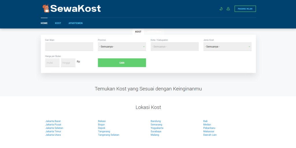 Website Sewa Kost